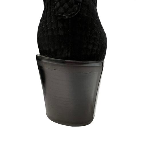 Jeffrey Campbell Womens Size 8.5 Rosee Snake Suede Leather Boots Booties Black - Picture 5 of 13
